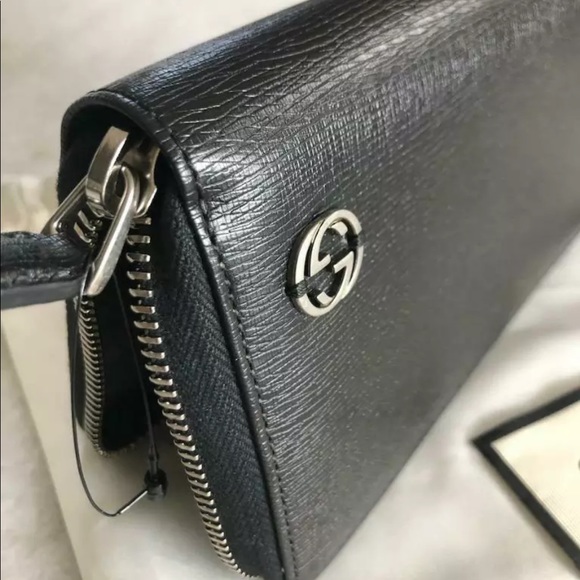 GUCCI GG LONG WALLET BLACK SAFFIANO LEATHER - Picture 4 of 5